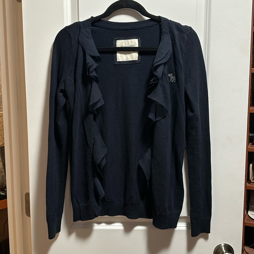 Vintage Abercrombie Ruffle Front Sweater